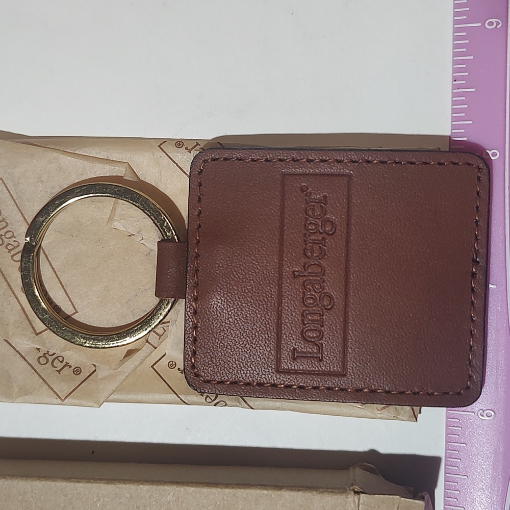 Longaberger Brown Leather Key Chain - Picture 5 of 6